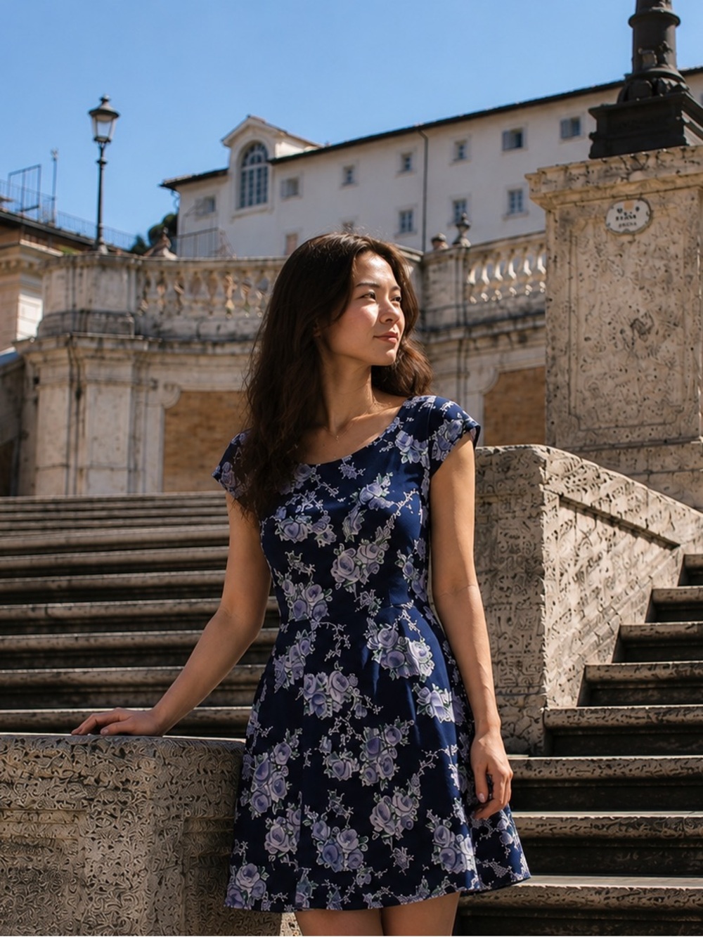 United Color of Benetton Navy Floral Dress